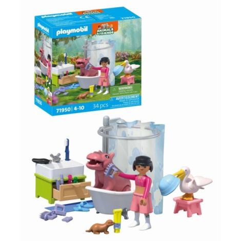 Playmobil - Jucarie de rol Distractia animalelor la baie - imagine 7